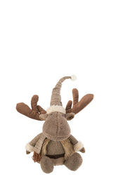 Rendier Winter Zittend Textiel Bruin
